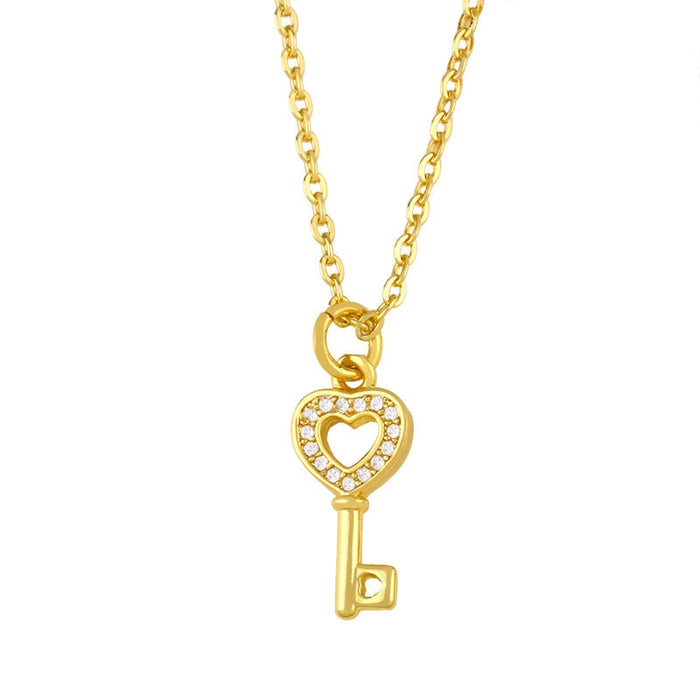 Wholesale personalized flower 18K Gold Necklace JDC-NE-AS569 Necklaces 翱昇 key Wholesale Jewelry JoyasDeChina Joyas De China