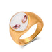Wholesale personalized retro oil dripping geometric ring JDC-RS-A409 Rings JoyasDeChina 02KC gold and white A-814. Wholesale Jewelry JoyasDeChina Joyas De China