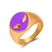 Wholesale personalized retro oil dripping geometric ring JDC-RS-A409 Rings JoyasDeChina 04kc golden purple a-816 Wholesale Jewelry JoyasDeChina Joyas De China