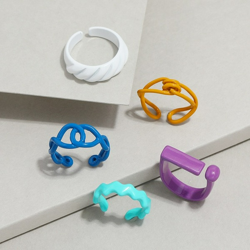 Wholesale personalized ring 5-piece set JDC-RS-KQ038 Rings JoyasDeChina Wholesale Jewelry JoyasDeChina Joyas De China