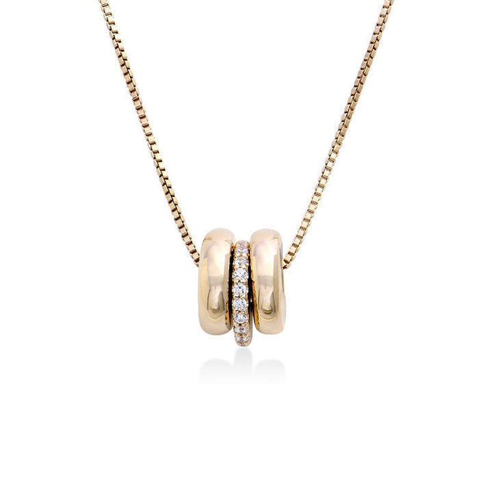 Wholesale personalized ring diamond mother's Day Necklace JDC-NE-Mail017 Necklaces 麦伦 gold color + lettering content Wholesale Jewelry JoyasDeChina Joyas De China