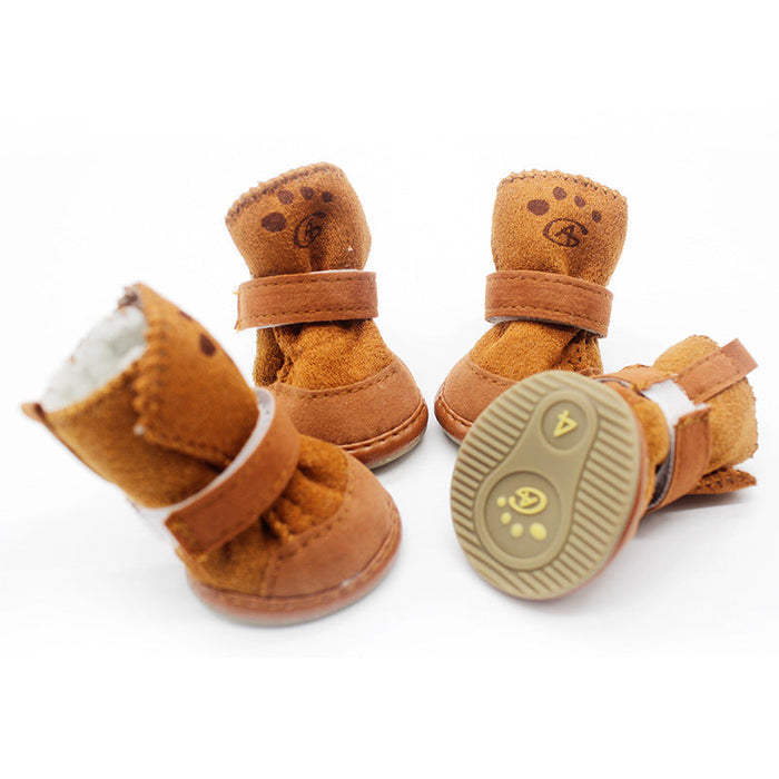 Wholesale pet cotton shoes pack of 2 JDC-PC-WQ005 Pet Clothes 万奇 brown NO.1 MINIMUM 2 Wholesale Jewelry JoyasDeChina Joyas De China