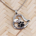 Wholesale pet dog paw cutout love footprint alloy necklace JDC-NE-LangT007 Necklaces 阆天 Wholesale Jewelry JoyasDeChina Joyas De China