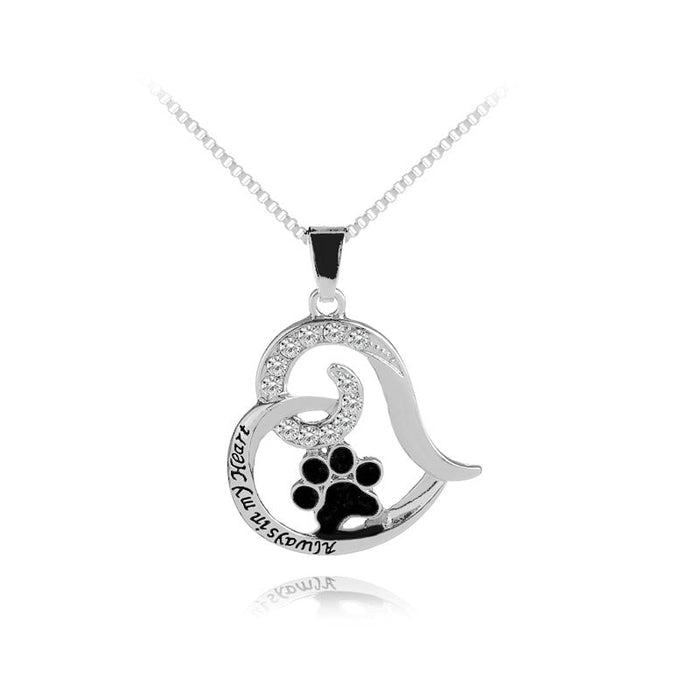 Wholesale pet dog paw cutout love footprint alloy necklace JDC-NE-LangT007 Necklaces 阆天 Wholesale Jewelry JoyasDeChina Joyas De China
