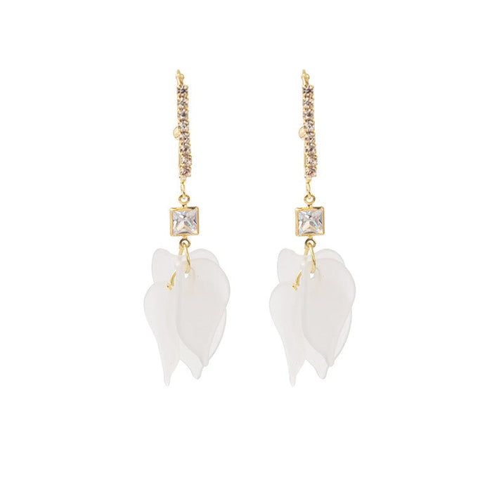 Wholesale petal asymmetric S925 silver needle Earrings JDC-ES-GSMDD029 Earrings 萌豆豆 E3129/ Wholesale Jewelry JoyasDeChina Joyas De China