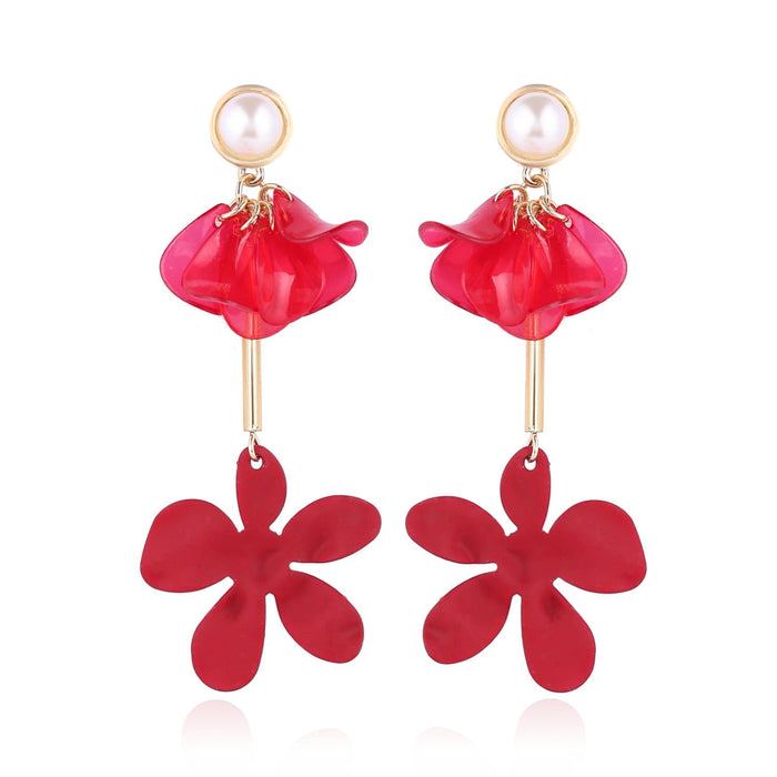 Wholesale petal flower tassel alloy earrings JDC-ES-ManY012 Earrings 满溢 13 Wholesale Jewelry JoyasDeChina Joyas De China