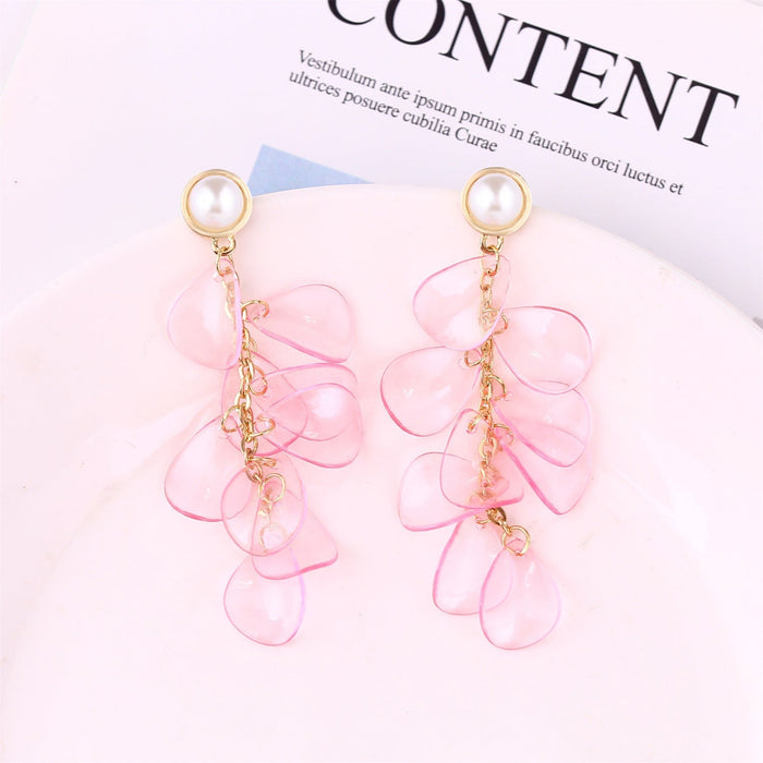 Wholesale petal flower tassel alloy earrings JDC-ES-ManY012 Earrings 满溢 Wholesale Jewelry JoyasDeChina Joyas De China