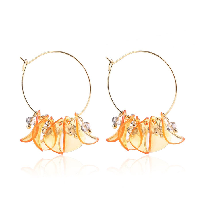 Wholesale petal flower tassel alloy earrings JDC-ES-ManY012 Earrings 满溢 Wholesale Jewelry JoyasDeChina Joyas De China