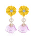 Wholesale petal flower tassel alloy earrings JDC-ES-ManY012 Earrings 满溢 Wholesale Jewelry JoyasDeChina Joyas De China