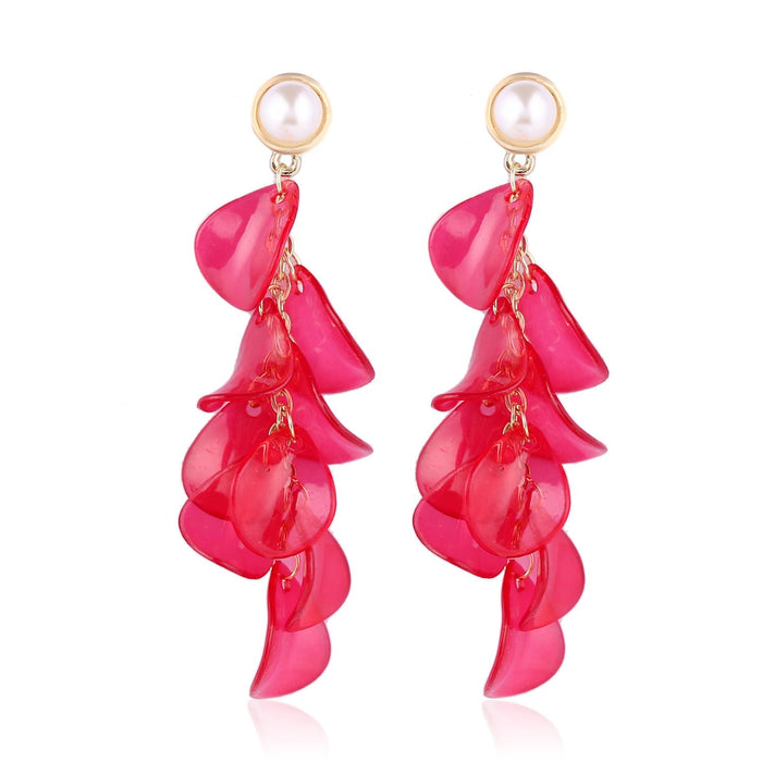 Wholesale petal flower tassel alloy earrings JDC-ES-ManY012 Earrings 满溢 9 Wholesale Jewelry JoyasDeChina Joyas De China