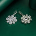 Wholesale petal long silver plated earrings JDC-ES-BZ003 Earrings 标志 Wholesale Jewelry JoyasDeChina Joyas De China