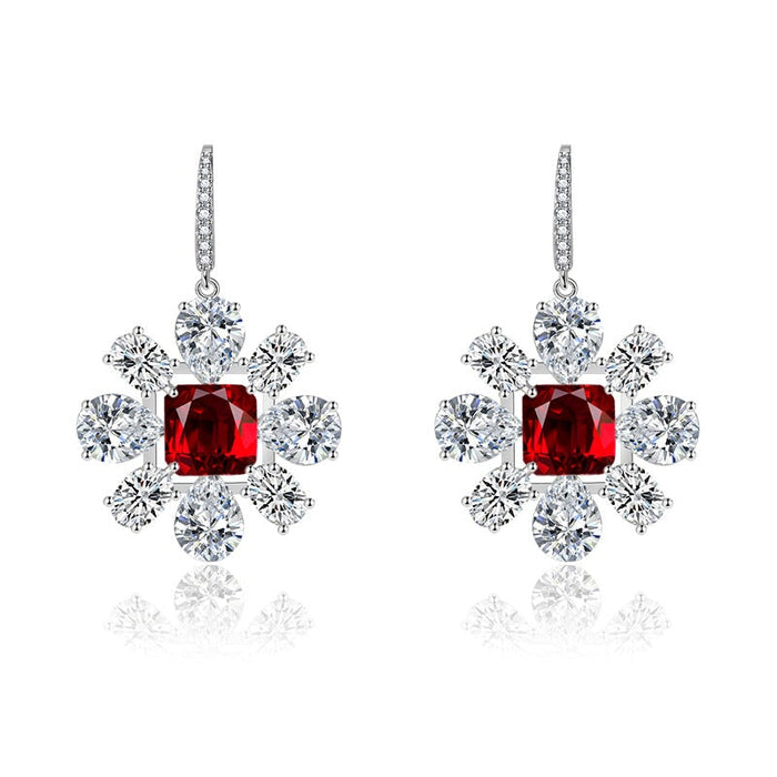 Wholesale petal long silver plated earrings JDC-ES-BZ003 Earrings 标志 Wholesale Jewelry JoyasDeChina Joyas De China