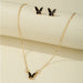 Wholesale pink alloy butterfly necklace JDC-NE-F604 Necklaces 韩之尚 5217101 Wholesale Jewelry JoyasDeChina Joyas De China