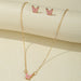 Wholesale pink alloy butterfly necklace JDC-NE-F604 Necklaces 韩之尚 5217102 Wholesale Jewelry JoyasDeChina Joyas De China
