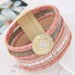 Bulk Jewelry Wholesale pink alloy multilayer joker leather bracelet JDC-BT-GSWY003 Wholesale factory from China YIWU China