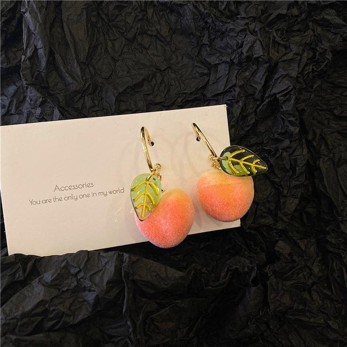 Bulk Jewelry Wholesale pink alloy peach earrings JDC-ES-RL128 Wholesale factory from China YIWU China