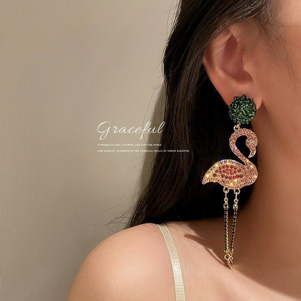 Wholesale pink animal alloy earrings JDC-ES-BY-092 Earrings 宝钰 Wholesale Jewelry JoyasDeChina Joyas De China