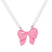 Wholesale Pink Bow Pearl Alloy Necklace JDC-NE-A106 Necklaces 妙雅 02pink9677 Wholesale Jewelry JoyasDeChina Joyas De China