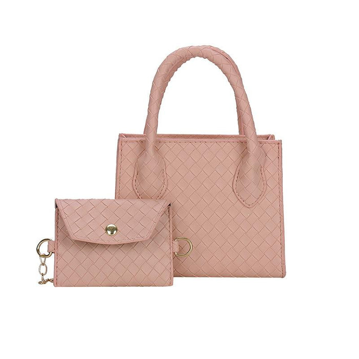 Bulk Jewelry Wholesale Pink braid is strong and durable PU leather Shoulder bag JDC-SD-ds024 Wholesale factory from China YIWU China