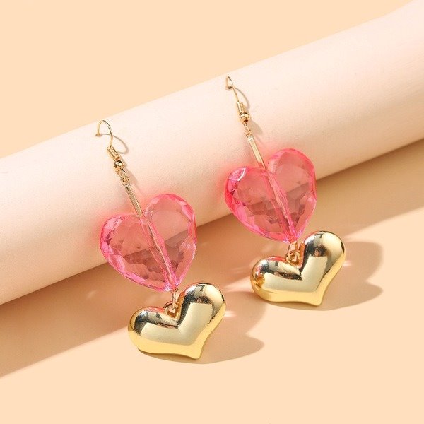 Wholesale Pink Crystal Alloy Earrings JDC-ES-GSMQ010 Earrings 妙奇 Wholesale Jewelry JoyasDeChina Joyas De China