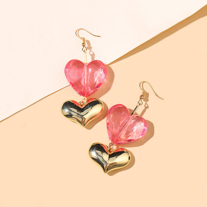Wholesale Pink Crystal Alloy Earrings JDC-ES-GSMQ010 Earrings 妙奇 A Wholesale Jewelry JoyasDeChina Joyas De China