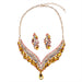 Wholesale pink crystal earrings necklace set JDC-ST-Qianm011 Suit 千漠 Red Wholesale Jewelry JoyasDeChina Joyas De China
