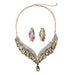 Wholesale pink crystal earrings necklace set JDC-ST-Qianm011 Suit 千漠 yellow Wholesale Jewelry JoyasDeChina Joyas De China