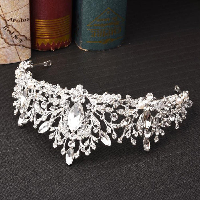 Wholesale pink diamond crystal handmade beaded crown hair band JDC-HD-ZuanG004 Headband 钻岗 Wholesale Jewelry JoyasDeChina Joyas De China