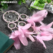 Wholesale Pink Feather Five Ring Woven Dreamcatcher JDC-DC-XR010 Dreamcatcher JoyasDeChina Wholesale Jewelry JoyasDeChina Joyas De China