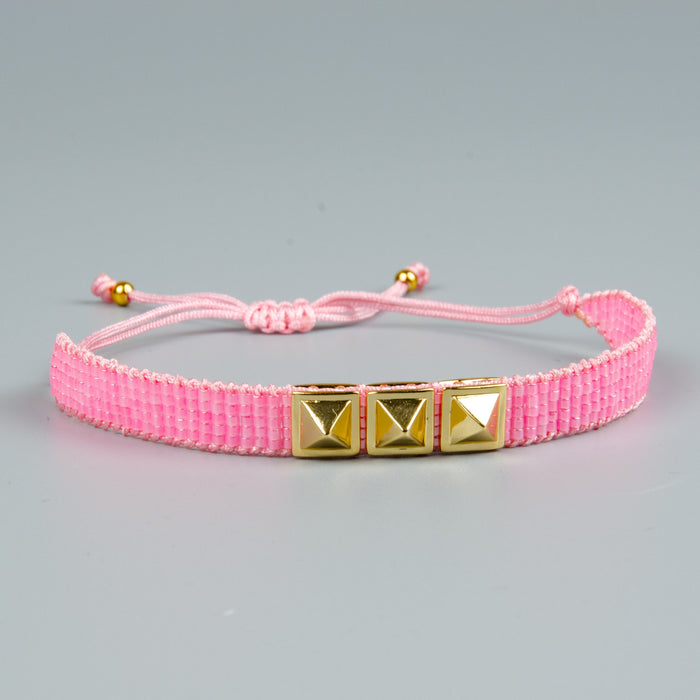Bulk Jewelry Wholesale pink flamingo Lucky Eye hand-woven bracelets JDC-gbh280 Wholesale factory from China YIWU China