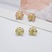 Wholesale pink flower metal earrings JDC-ES-NT002 Earrings JoyasDeChina Wholesale Jewelry JoyasDeChina Joyas De China