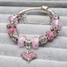 Wholesale Pink Heart Alloy Bracelet JDC-BT-XingL020 Bracelet 星銮 Wholesale Jewelry JoyasDeChina Joyas De China