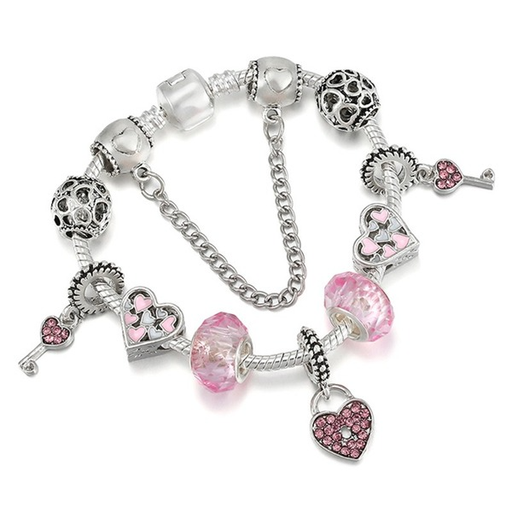 wholesale pink heart alloy bracelet women JDC-BT-XingL014 Bracelet 星銮 Wholesale Jewelry JoyasDeChina Joyas De China