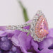 Wholesale Pink Heart Diamond copper rings JDC-RS-WN-002 Rings 薇妮 Wholesale Jewelry JoyasDeChina Joyas De China