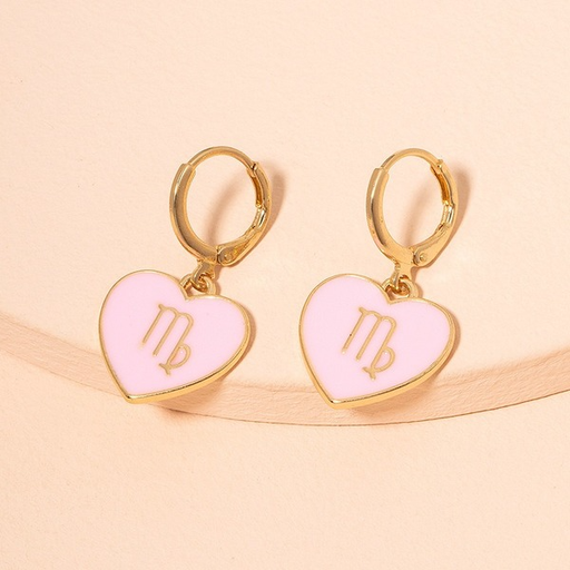 Wholesale pink heart shaped alloy earrings JDC-ES-AYN321 Earrings JoyasDeChina Wholesale Jewelry JoyasDeChina Joyas De China