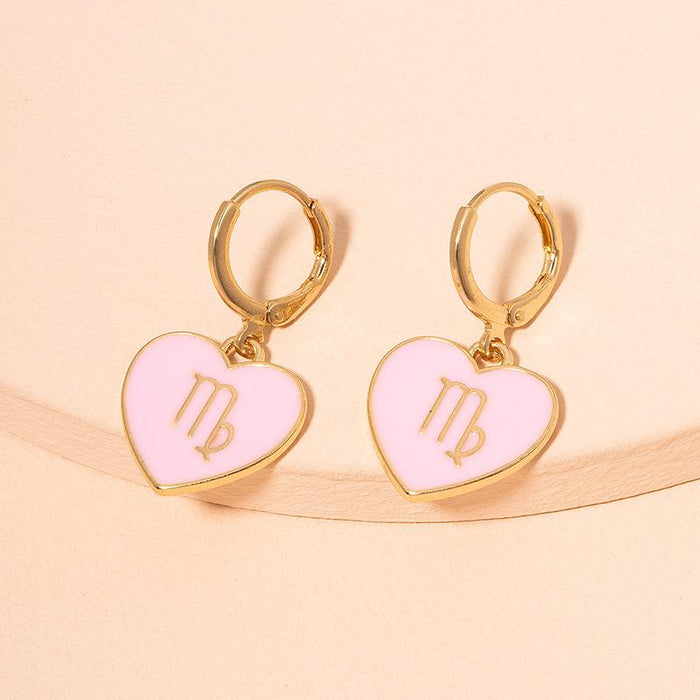 Wholesale pink heart shaped alloy earrings JDC-ES-AYN321 Earrings JoyasDeChina E2029-pink Wholesale Jewelry JoyasDeChina Joyas De China
