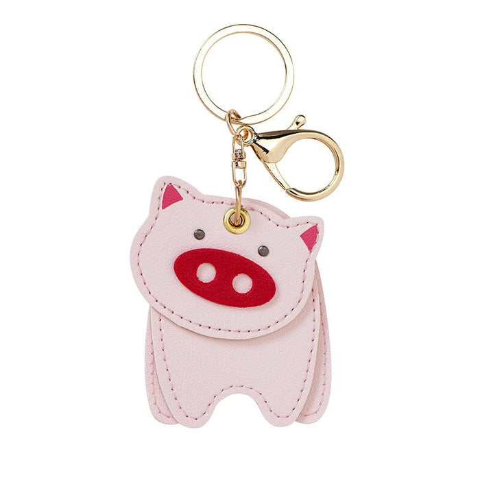 Wholesale Pink Leather Key Chain JDC-KC-Bam006 Keychains 捌门 Multiple slices (pig Wholesale Jewelry JoyasDeChina Joyas De China