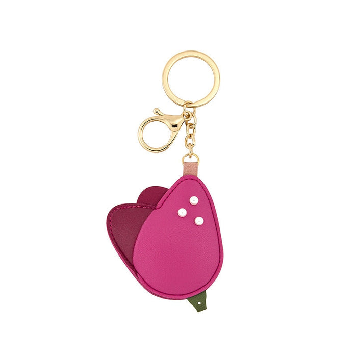 Wholesale Pink Leather Key Chain JDC-KC-Bam009 Keychains 捌门 Tulip-Simple Bag Wholesale Jewelry JoyasDeChina Joyas De China