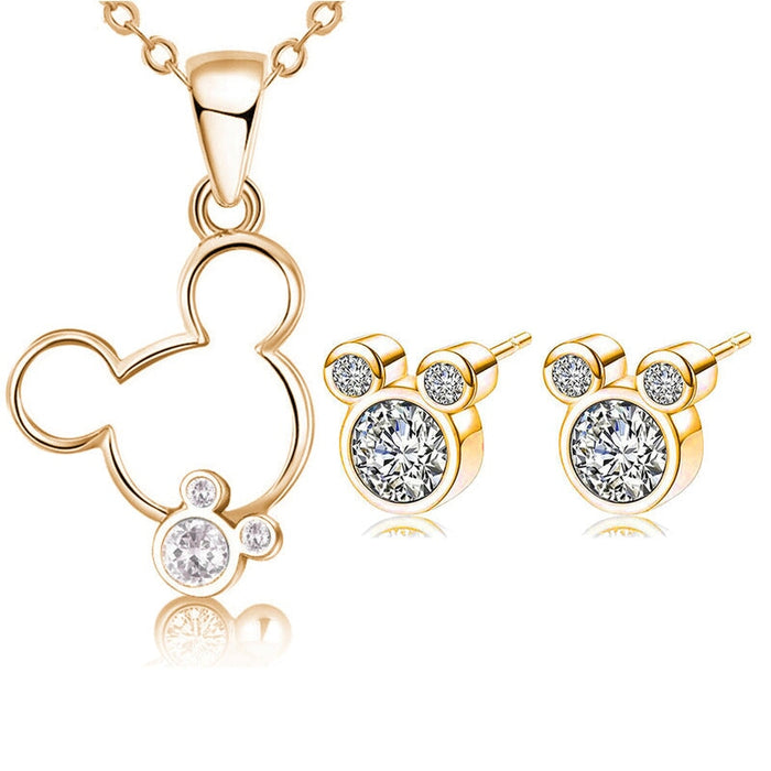 Wholesale Pink Necklace Earring Set JDC-NE-XingL029 Necklaces 星銮 NC03 Wholesale Jewelry JoyasDeChina Joyas De China