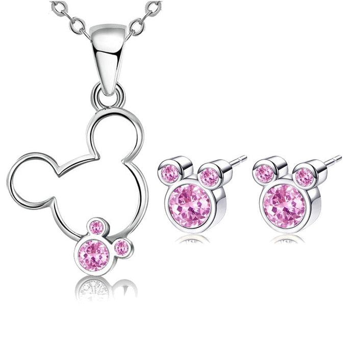 Wholesale Pink Necklace Earring Set JDC-NE-XingL029 Necklaces 星銮 NC05 Wholesale Jewelry JoyasDeChina Joyas De China