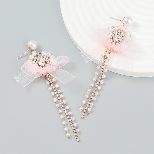 Wholesale pink pearl tassel earrings JDC-ES-JL928 Earrings 氿乐 Wholesale Jewelry JoyasDeChina Joyas De China