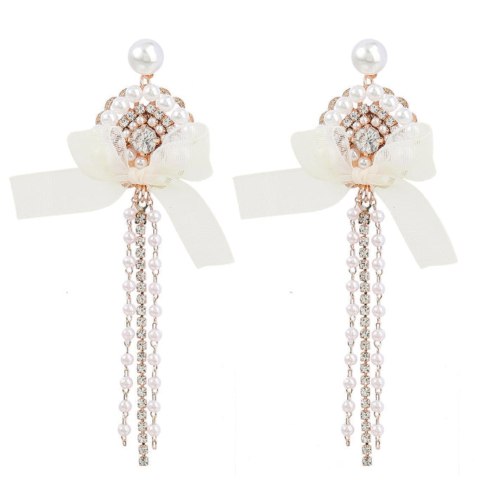 Wholesale pink pearl tassel earrings JDC-ES-JL928 Earrings 氿乐 White Wholesale Jewelry JoyasDeChina Joyas De China