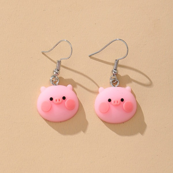 Bulk Jewelry Wholesale pink plastic piggy earrings JDC-ES-F240 Wholesale factory from China YIWU China