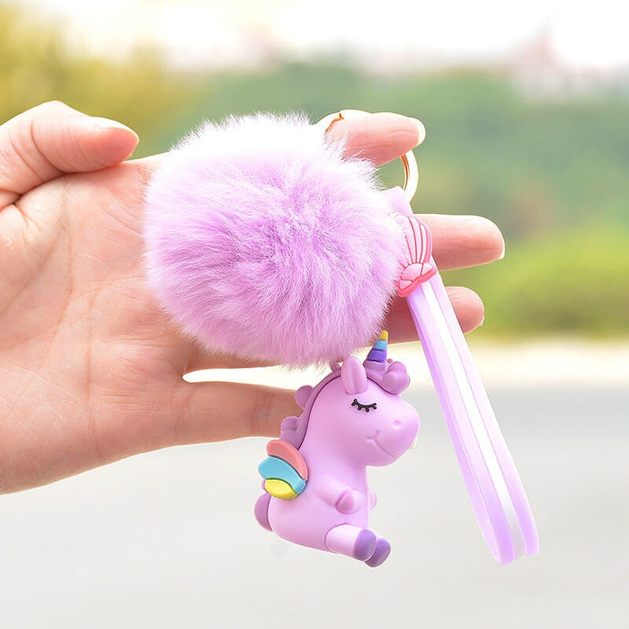 Wholesale Pink Plush Cartoon keychain JDC-KC-FeiRun040 Keychains 飞润 4 Wholesale Jewelry JoyasDeChina Joyas De China