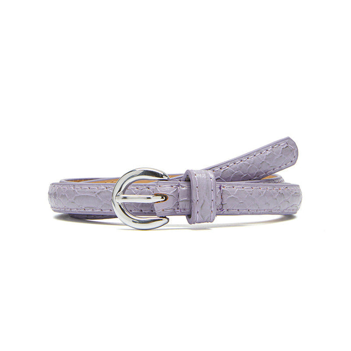 Wholesale pink pu leather belt JDC-WB-Nuoy020 Womenbelt 诺娅 Purple Length 105 width 1.4 Wholesale Jewelry JoyasDeChina Joyas De China