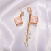 Bulk Jewelry Wholesale pink resin asymmetric pearl earrings JDC-ES-V094 Wholesale factory from China YIWU China