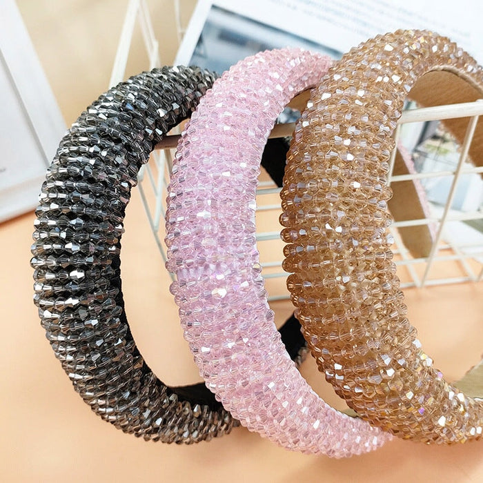 Wholesale Pink Rhinestone hair hoop JDC-HD-O358 Headband 潮炫 Wholesale Jewelry JoyasDeChina Joyas De China