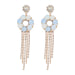 Wholesale Pink Rhinestone Tassel Earrings JDC-ES-JL927 Earrings 氿乐 Wholesale Jewelry JoyasDeChina Joyas De China