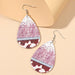 Wholesale pink sequined leather earrings JDC-ES-GSMQ017 Earrings 妙奇 Wholesale Jewelry JoyasDeChina Joyas De China