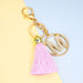 Wholesale pink tassel gold diamond-encrusted letter alloy key chain MOQ≥10 JDC-KC-yongz004 Keychains 永泽 Wholesale Jewelry JoyasDeChina Joyas De China